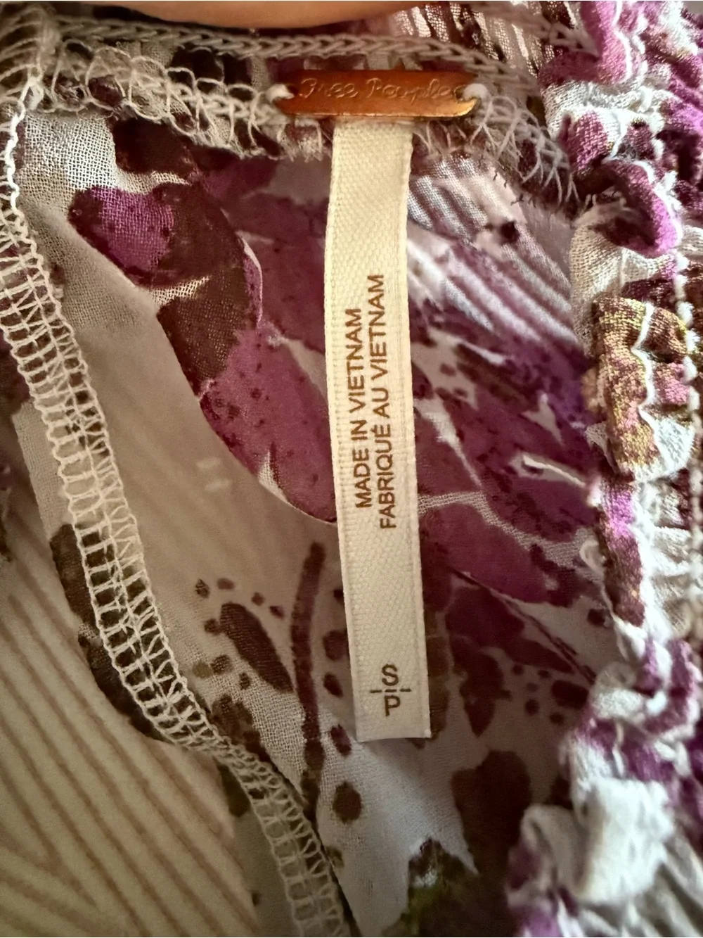 Free People Clarissa  Lilac Floral Long-sleeve Blouse NWOT Summer Reversible  S